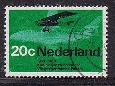 1103 - Nederland nvph 910 gestempeld , Luchtvaart , Fokker, Verzenden, Na 1940, Gestempeld