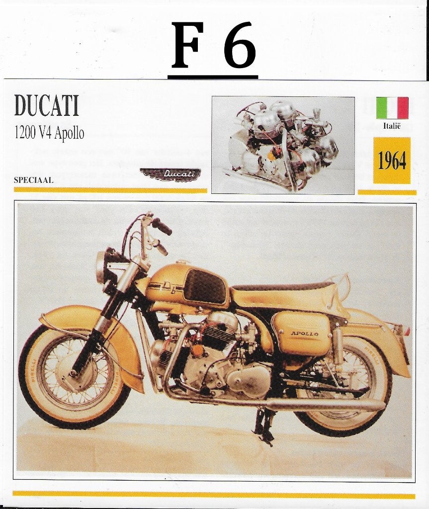 Ma1099 motorkaart F6 Ducati 1200 v4 apollo (1964), Ophalen of Verzenden, Auto's