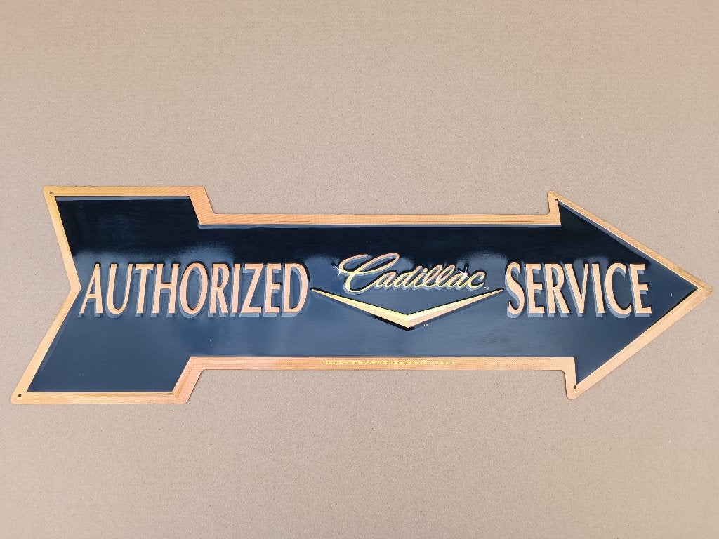 Reclame Bord (Blik) Cadillac Service (Fifties/Sixties), Verzamelen, Merken en Reclamevoorwerpen, Verzenden, Gebruikt, Reclamebord