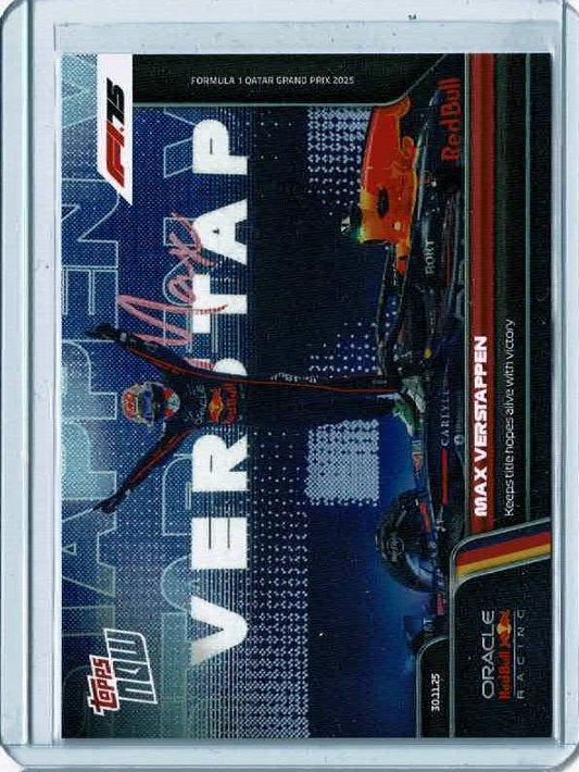 2025 Topps Now F1 Max Verstappen Qatar Grand Prix Victory, Ophalen of Verzenden, Zo goed als nieuw, Formule 1