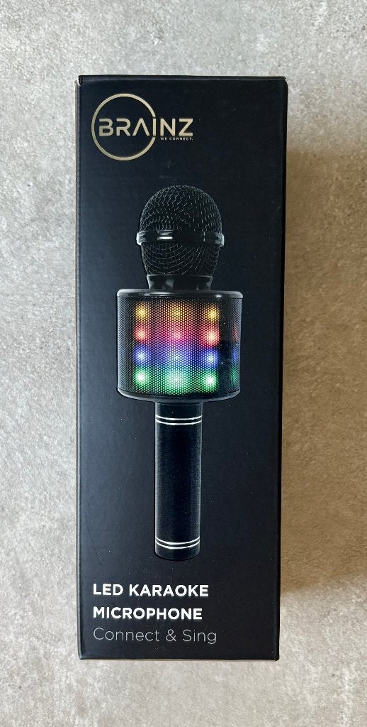 Brainz led karaoke microfoon, Audio, Tv en Foto, Karaoke-apparatuur, Ophalen of Verzenden, Nieuw, Complete set
