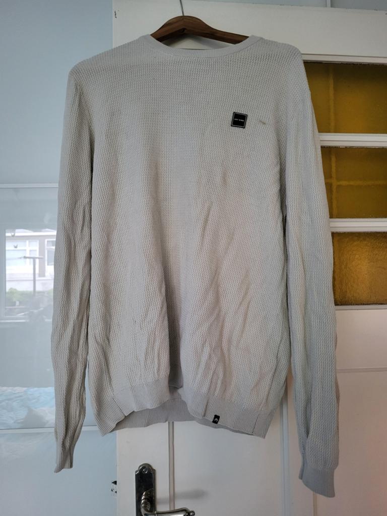 Trui maat L met klein vlekje, Kleding | Heren, Truien en Vesten, Maat 52/54 (L), Onbekend, Beige, Ophalen of Verzenden