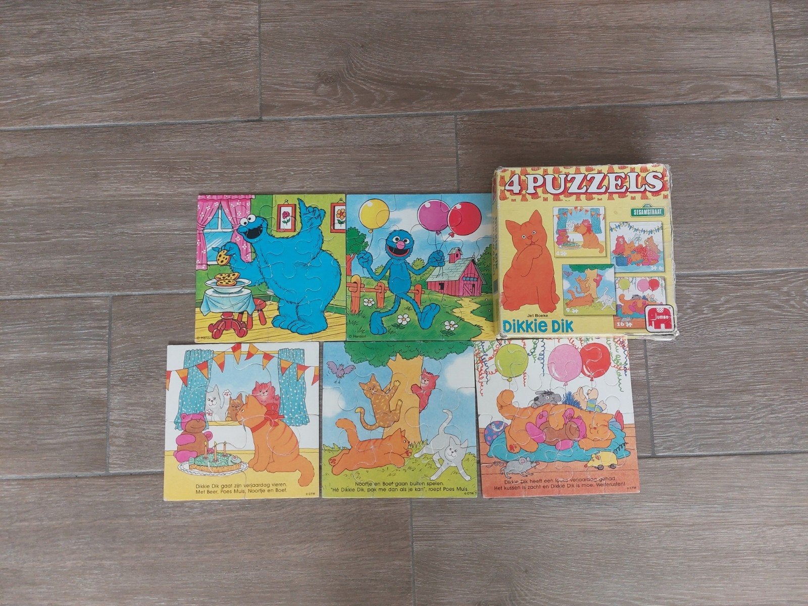 Dikkie Dik en Sesamstraat Puzzels - 5 Puzzels, Ophalen of Verzenden, 10 tot 50 stukjes, Gebruikt, 2 tot 4 jaar