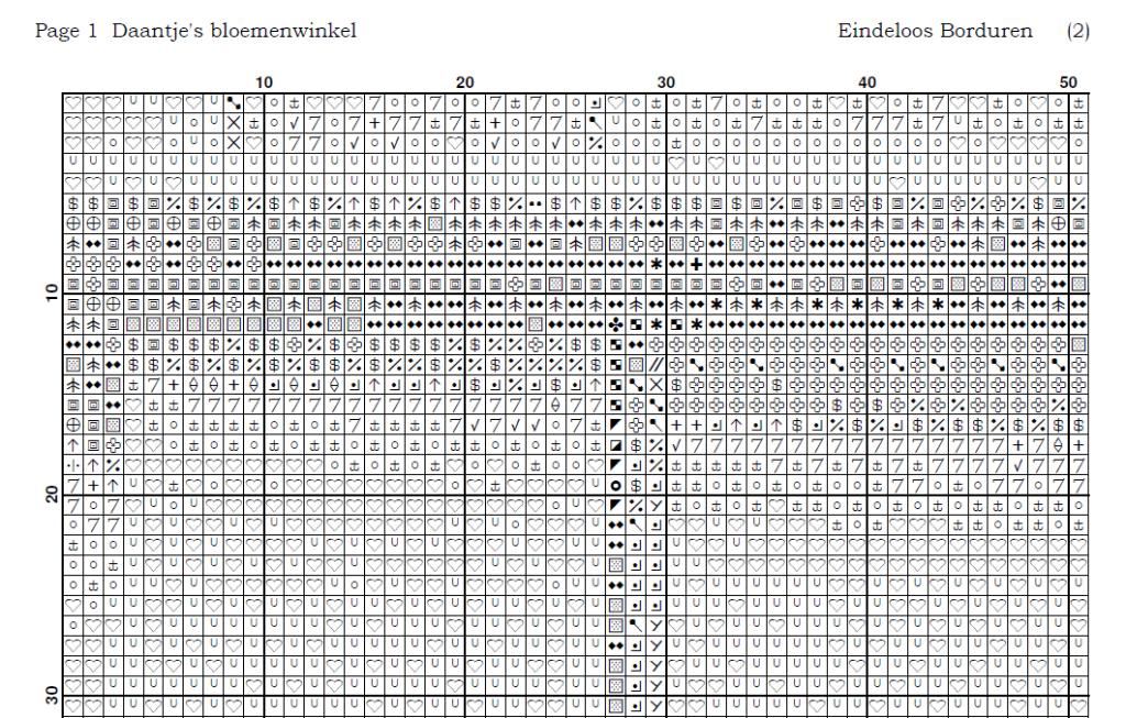 Borduurpatroon: Daantje's bloemenwinkel, Patroon, Verzenden, Nieuw, Info@eindeloosborduren.nl