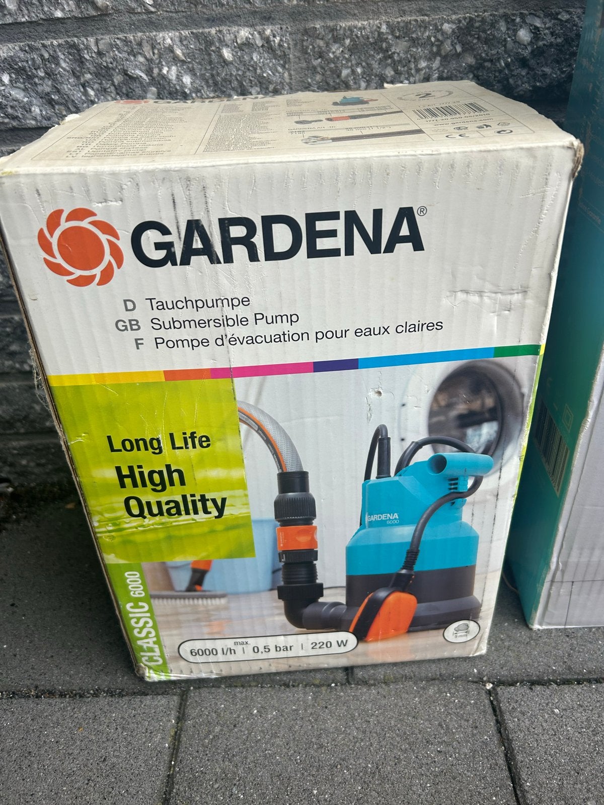 Gardena Classic 6000 Dompelpomp - in doos, Ophalen, Zo goed als nieuw, Elektrisch, Dompelpomp