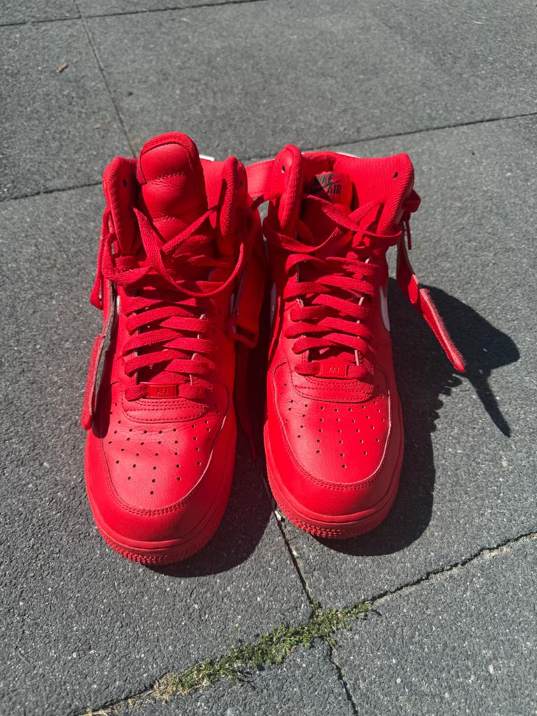 Nieuwe custom made Nike Air Force 1 High - Rood, Ophalen of Verzenden, Nieuw, Rood, Sneakers of Gympen