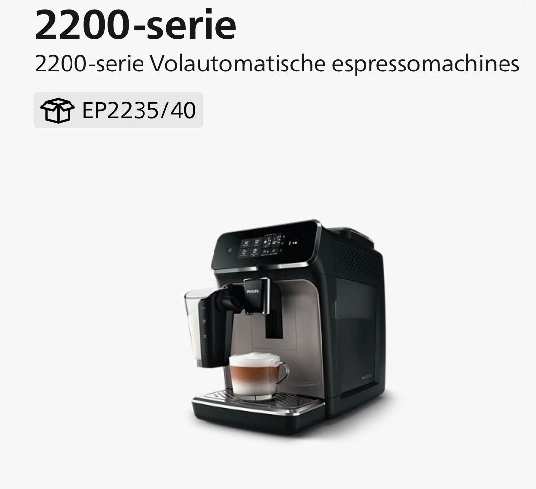 Philips 2200-serie Volautomatische Espressomachine, Witgoed en Apparatuur, Koffiezetapparaten, Ophalen, Gebruikt, Espresso apparaat