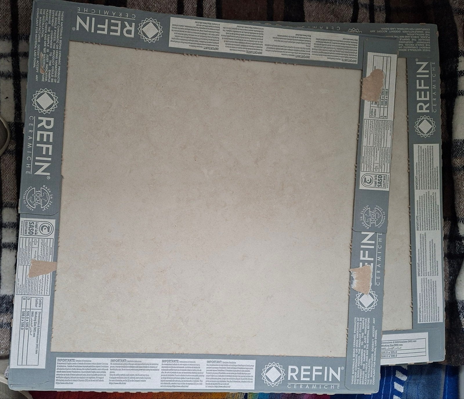 Nieuwe Refin Ceramiche tegels 60x60 cm 9stuks, Ophalen, 60 cm of meer, Nieuw, 5 tot 10 m²
