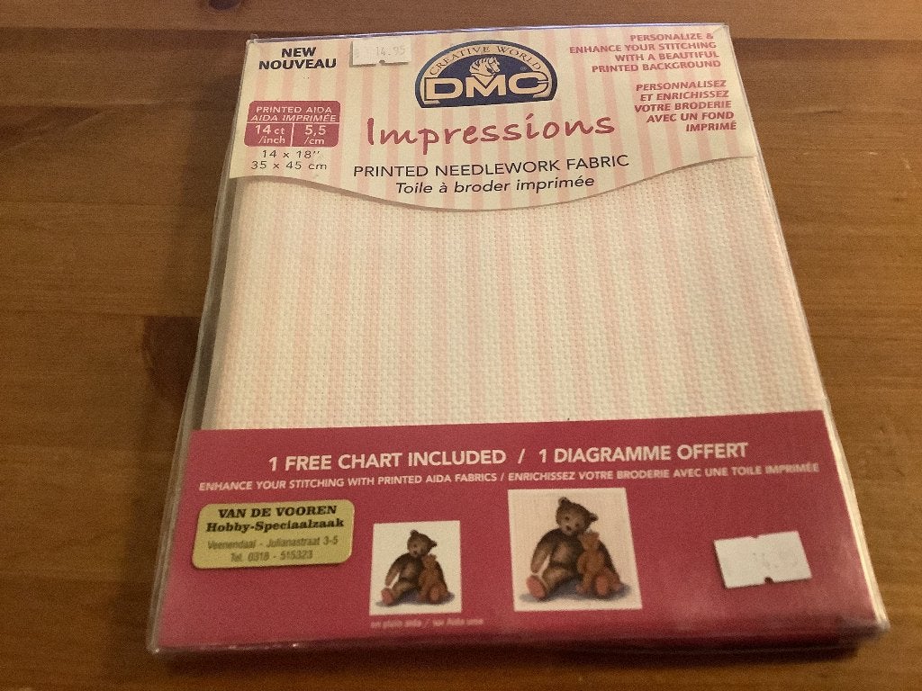 DMC Impressions geprint borduurlinnen met extra patroon, Hobby en Vrije tijd, Borduren en Borduurmachines, Ophalen of Verzenden