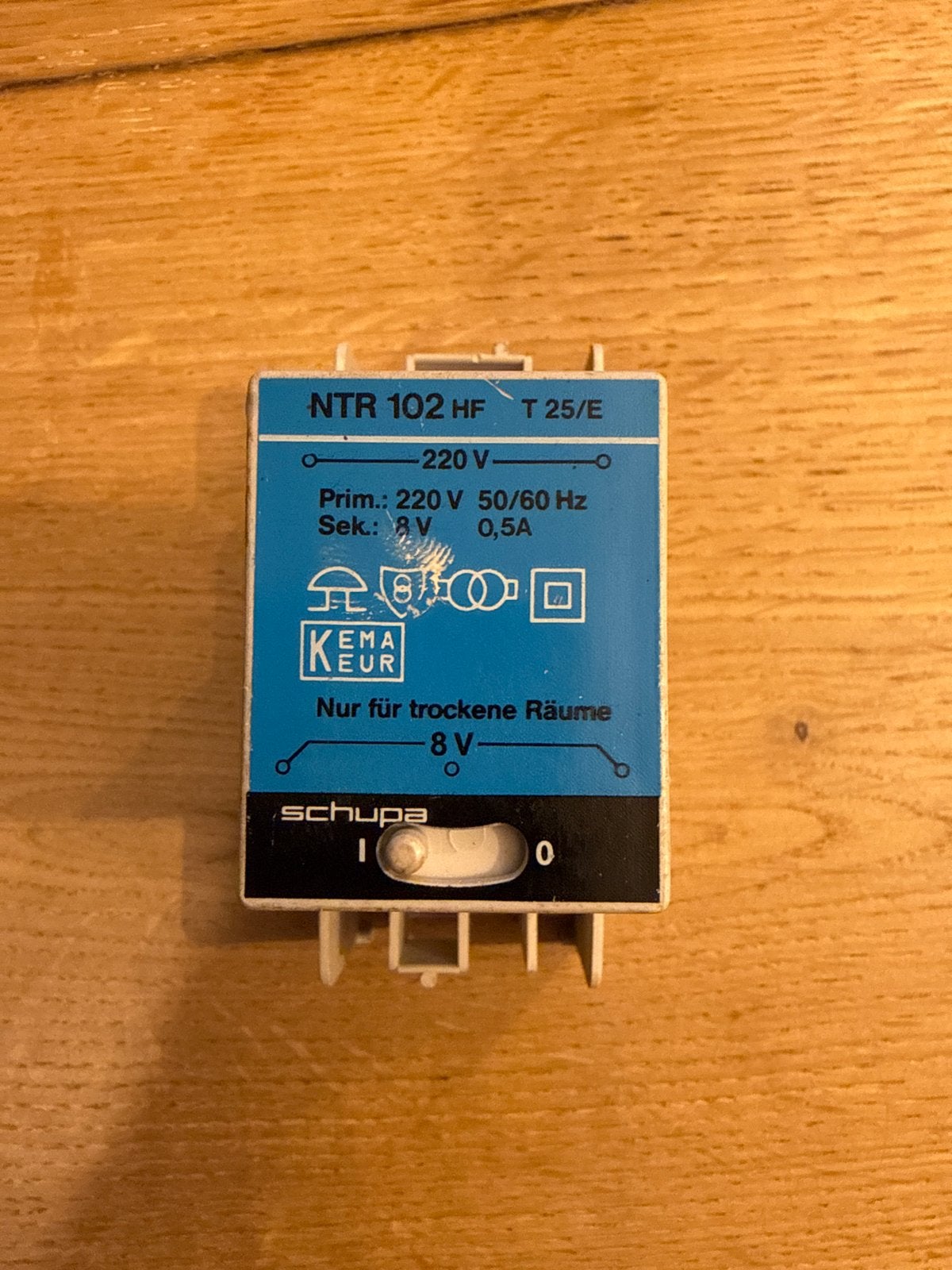 Schupa NTR 102 HF T 25/E belTrafo 220V naar 8V 0.5A, Ophalen of Verzenden, Gebruikt