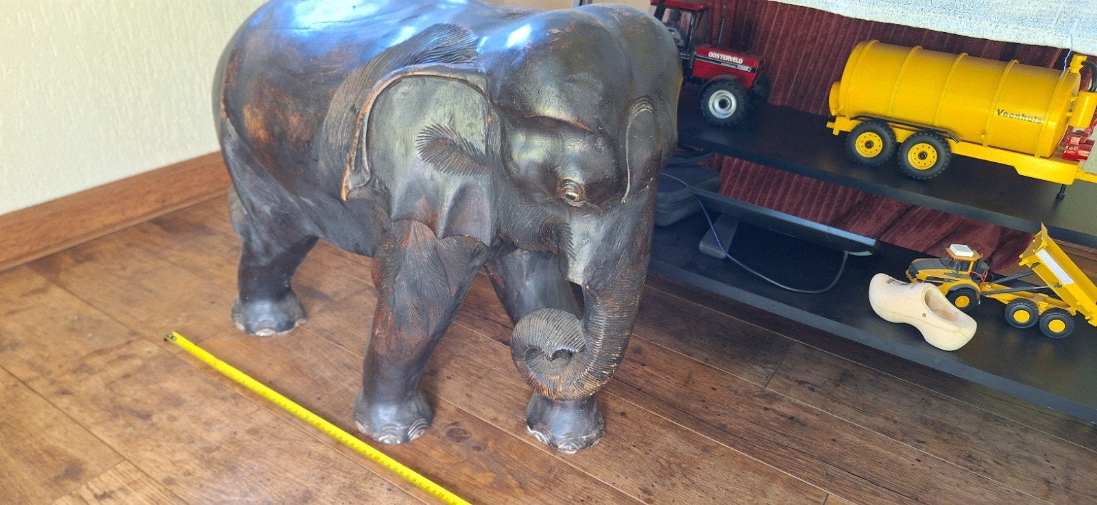 OLIFANT HOUT DECORATIE BEELD, Ophalen, Hout, Beeld