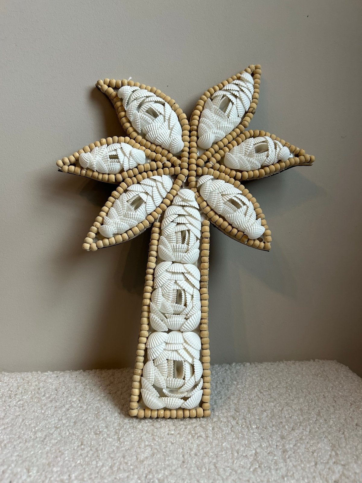 Decoratieve palmboom van schelpen en kralen, Boho, Nieuw, Ophalen of Verzenden, Natuurlijk materiaal