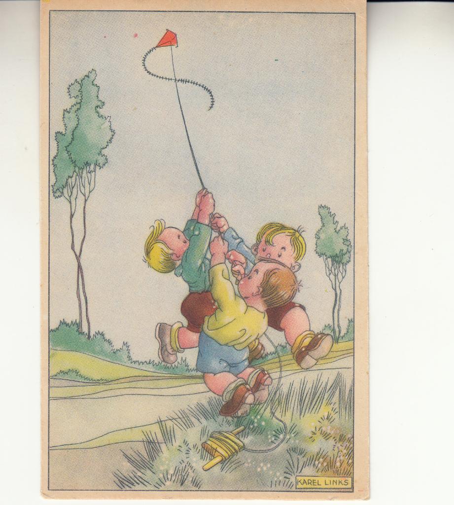 Karel Links                               =0026=, Verzamelen, Ansichtkaarten | Themakaarten, Ophalen of Verzenden, 1940 tot 1960