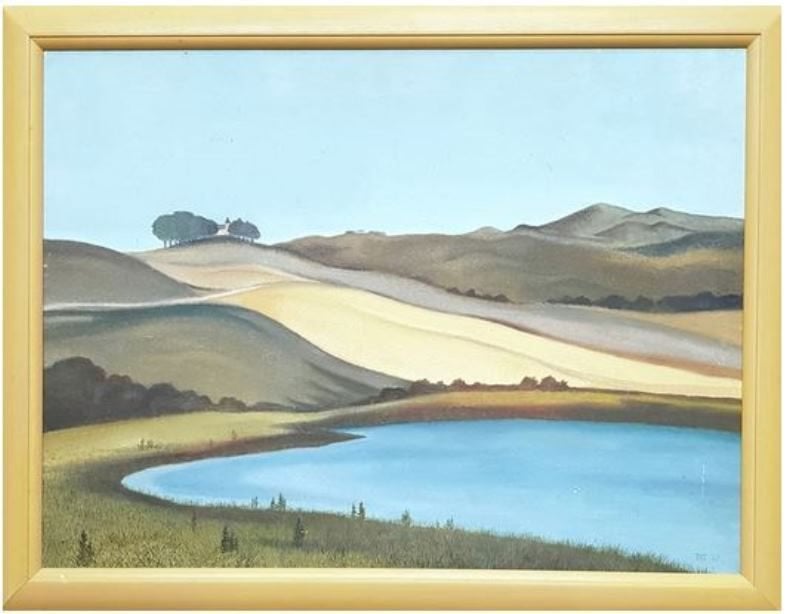 Pieter (Pit) van Loo (1905) Olie Paneel"Geabstraheerde "Ges, Antiek en Kunst, Kunst | Schilderijen | Modern, Landschap, Hout, Ophalen of Verzenden