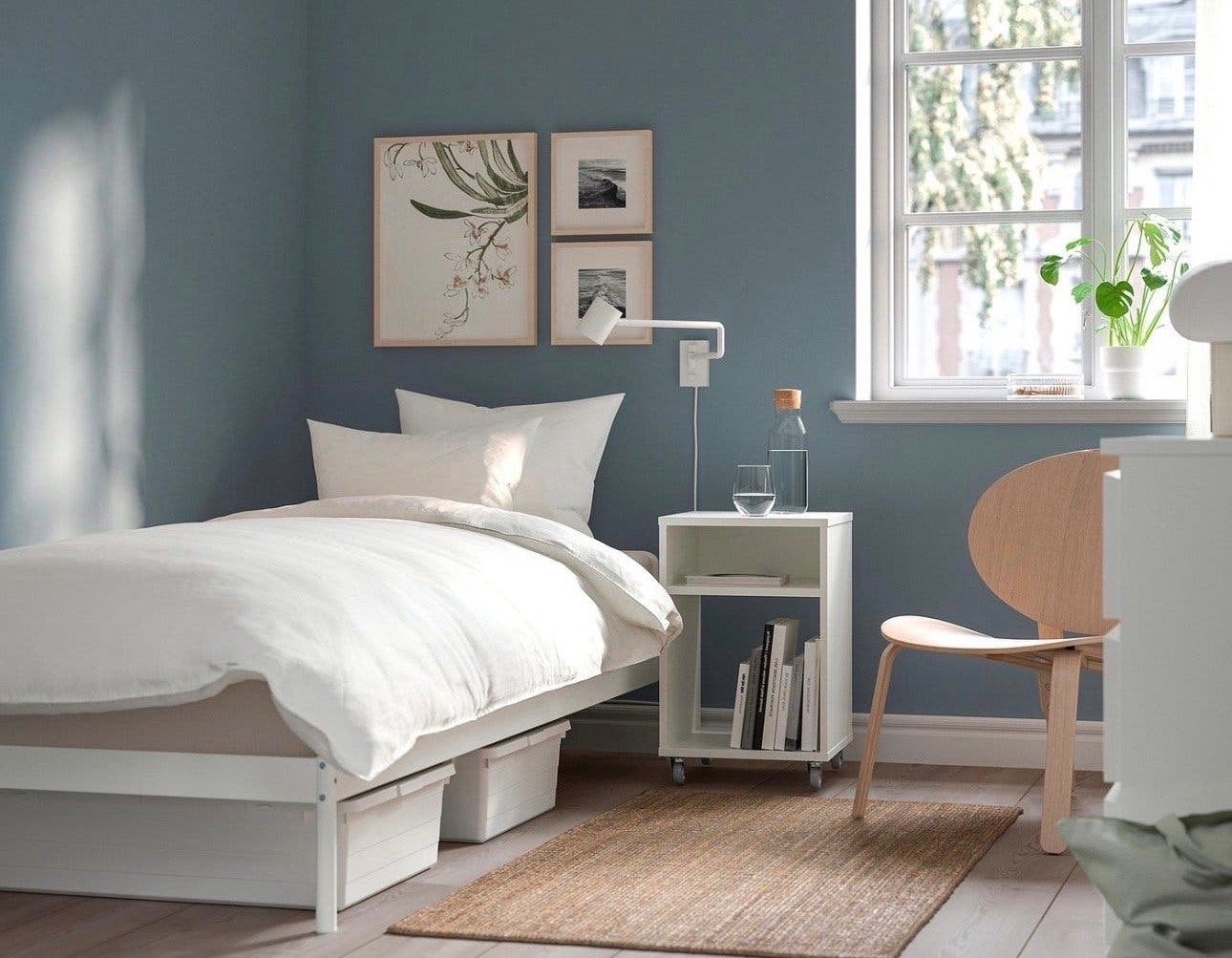Wit bed met matras, topper, dubbel dekbed en beddengoed, Huis en Inrichting, Ophalen, 90 cm, Eenpersoons, Wit