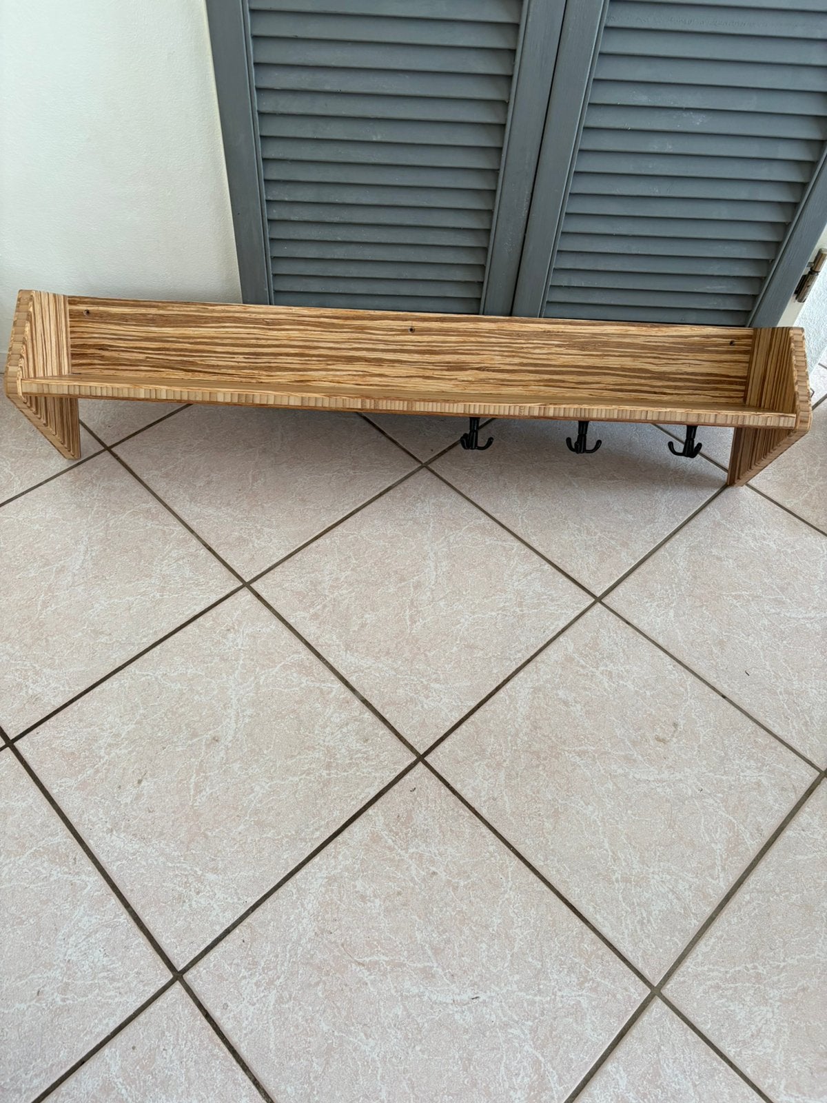 Grote bamboe wandplank, Zo goed als nieuw, Minder dan 100 cm, Hout, Ophalen