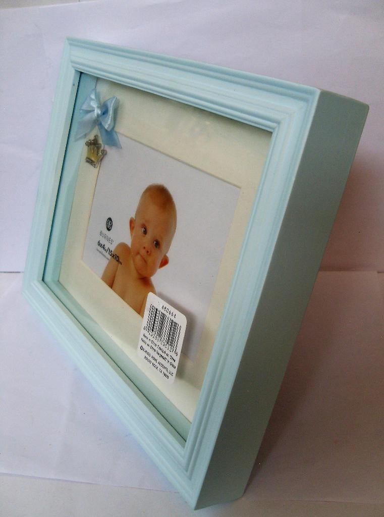 Baby fotolijst / fotolijstje blauw / lijst jongen, Ophalen of Verzenden, Nieuw