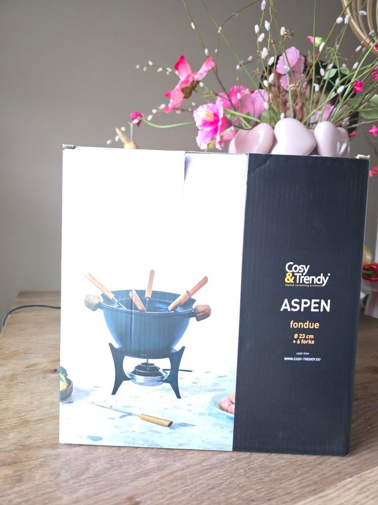 Cosy & Trendy Aspen Gietijzeren Fondueset Nieuw, Overige typen, Nieuw, Ophalen of Verzenden, Zwart
