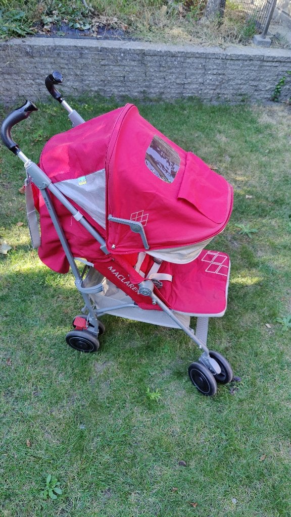 Maclaren buggy - rood, Ophalen, Gebruikt, Maclaren, Zonnekap