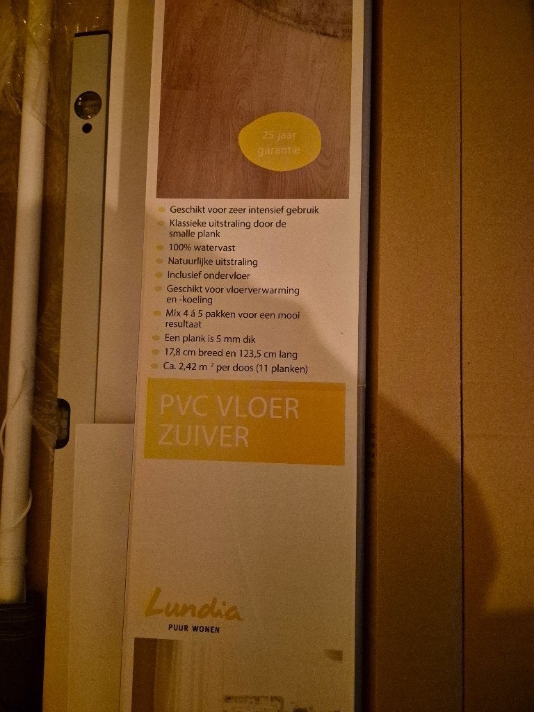 12m2 Click PVC Vloer Bruin, Ophalen, Bruin, Nieuw, 10 tot 25 m²