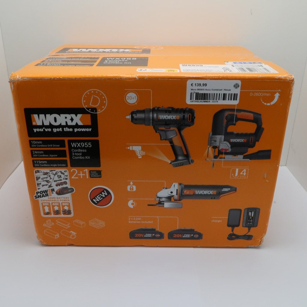 Worx WX955 Accu Combiset | Nieuw in Doos, Worx, Nieuw, Support@worx.com, 14675 128th Ave NE, Suite 120
Woodinville, WA 98072
USA