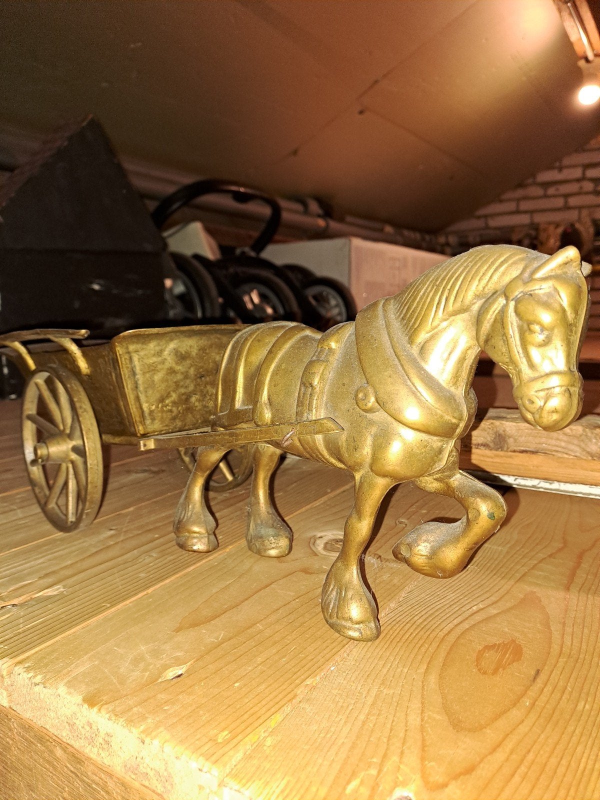 koperen paard met wagen, Ophalen, Koper