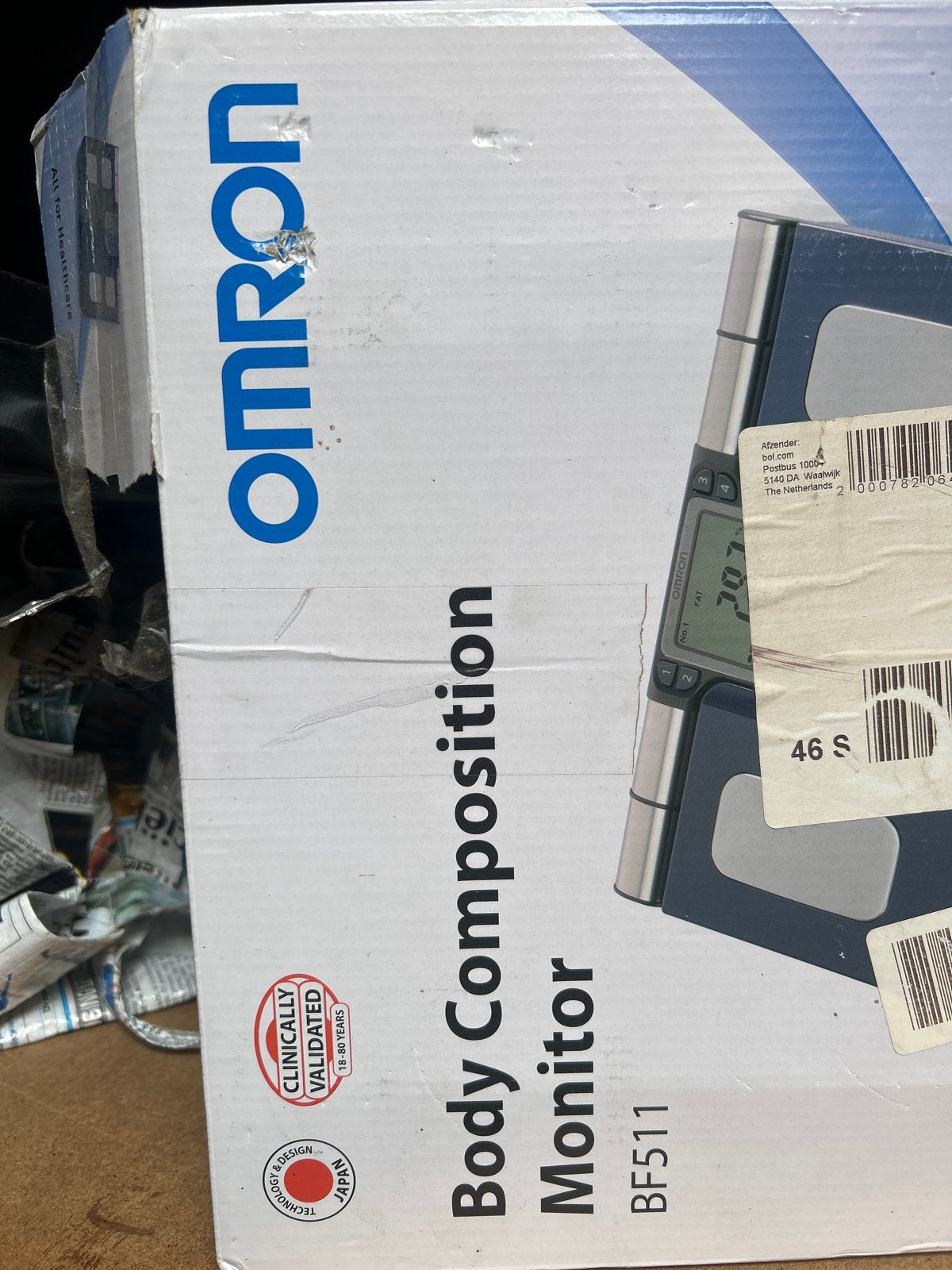 Omron BF511 Body Composition Monitor - Weegschaal, Ophalen, Gebruikt, 1 tot 500 gram, 100 kg of meer