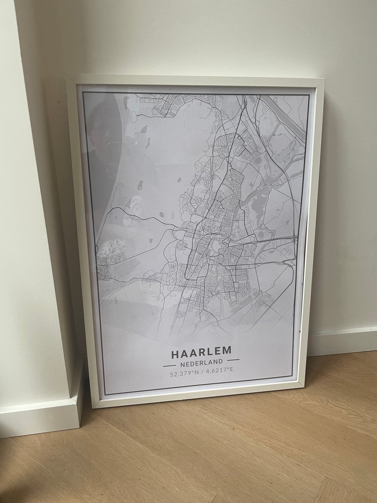 Poster Haarlem Plattegrond incl. IKEA Rödalm lijst wit 50x70, Ophalen, Minder dan 50 cm, 50 tot 75 cm, Zo goed als nieuw