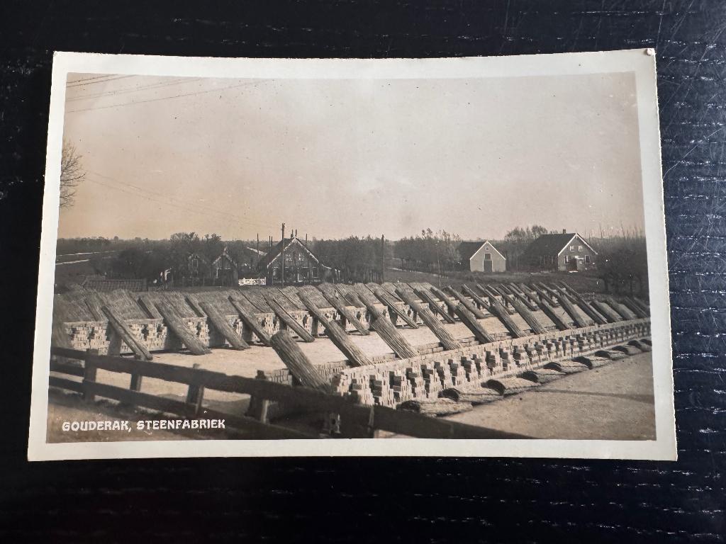 Gouderak bij Gouda steenfabriek Sparo fotokaart, Verzenden, 1920 tot 1940, Ongelopen, Zuid-Holland