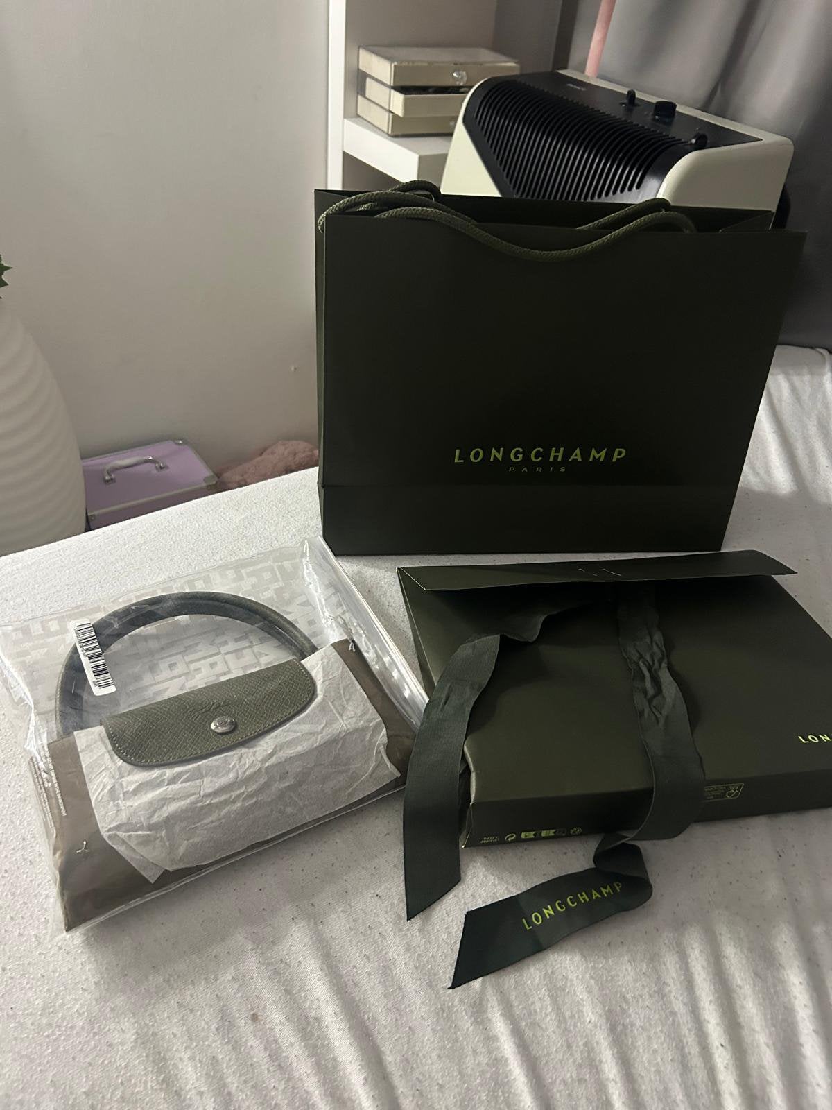 Longchamp Le Pliage handtas khaki groen | Nieuw & origineel, Ophalen of Verzenden, Zo goed als nieuw, Groen