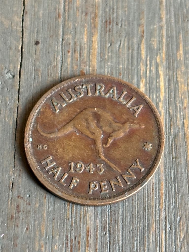 Half Penny 1943 Australie, Ophalen of Verzenden, Losse munt