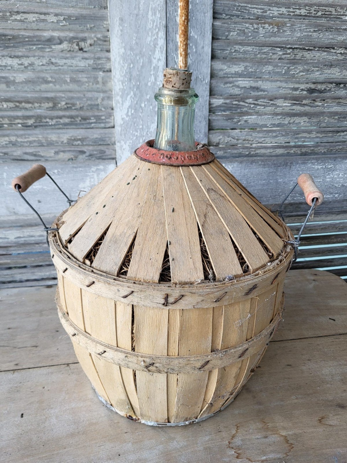 Franse brocante gistfles,wijnfles/ allegonda, Ophalen of Verzenden