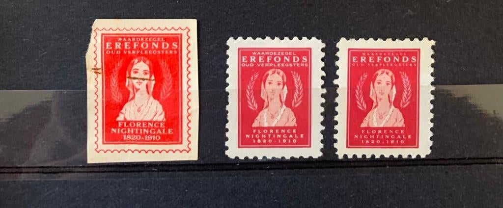 Sluitzegels Erefonds Oud Verpleegsters florence nightingale, Verzenden, Na 1940, Gestempeld