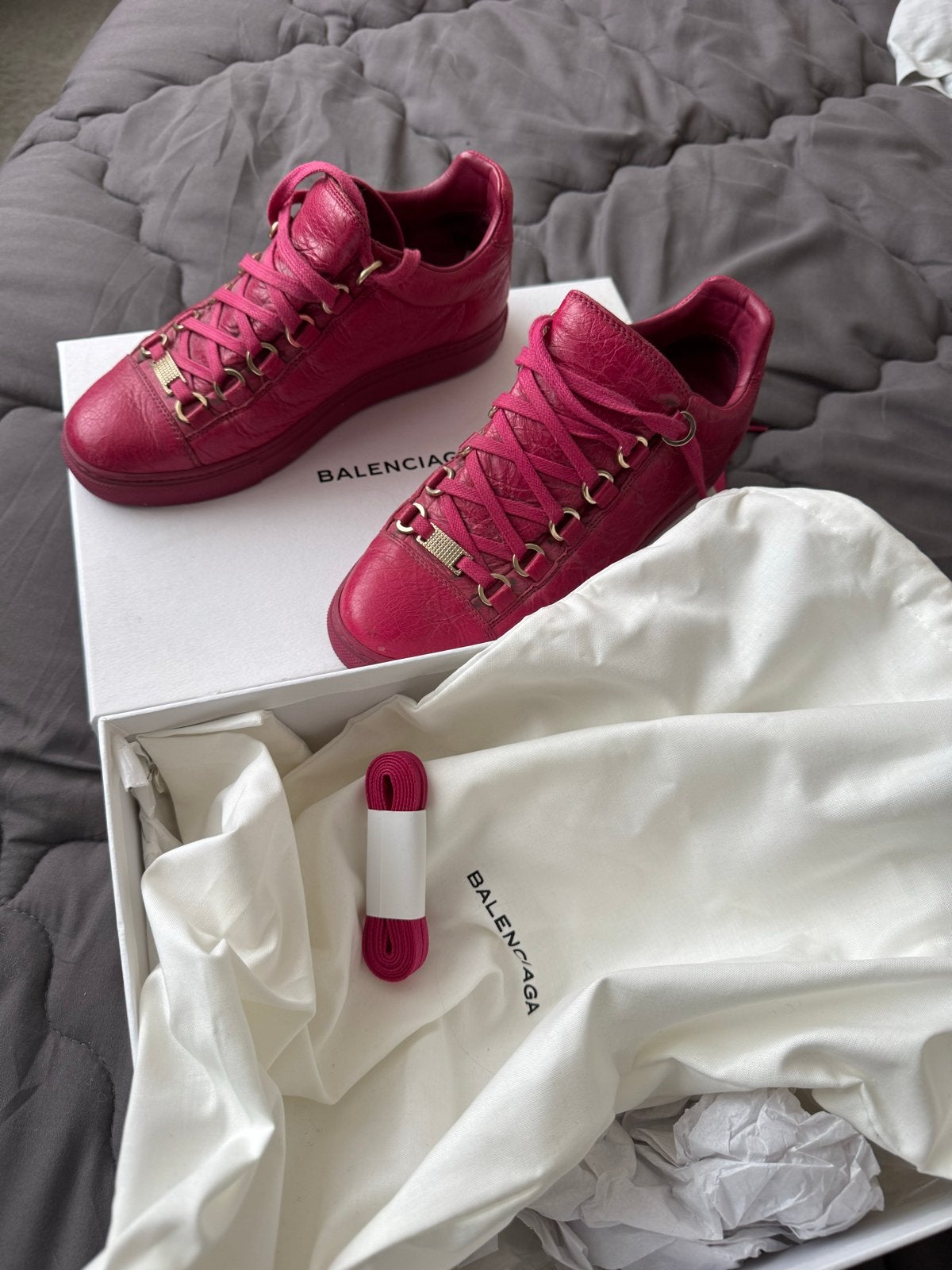 Balenciaga Arena Sneakers - Maat 36 - Bougainvillier, Kleding | Dames, Ophalen of Verzenden, Zo goed als nieuw, Roze, Sneakers of Gympen