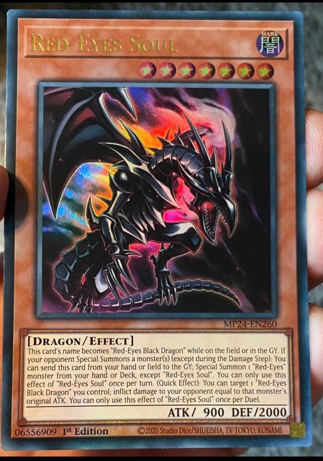 Yu-Gi-Oh! Red-Eyes Soul MP24 1st Edition !, Hobby en Vrije tijd, Verzamelkaartspellen | Yu-gi-Oh!, Ophalen of Verzenden, Zo goed als nieuw