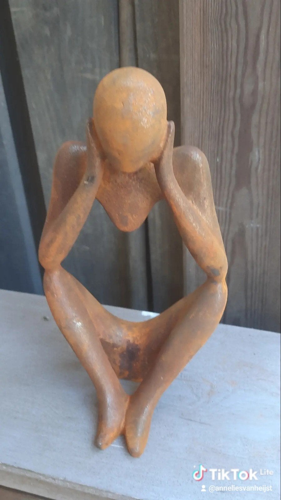 Abstracte metalen sculptuur 'De Denker', Tuin en Terras, Ophalen of Verzenden, Nieuw, Metaal