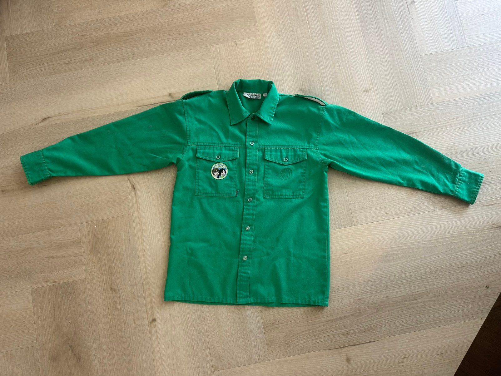 Groene scouting blouse 140, Ophalen of Verzenden, Gebruikt, Kleding