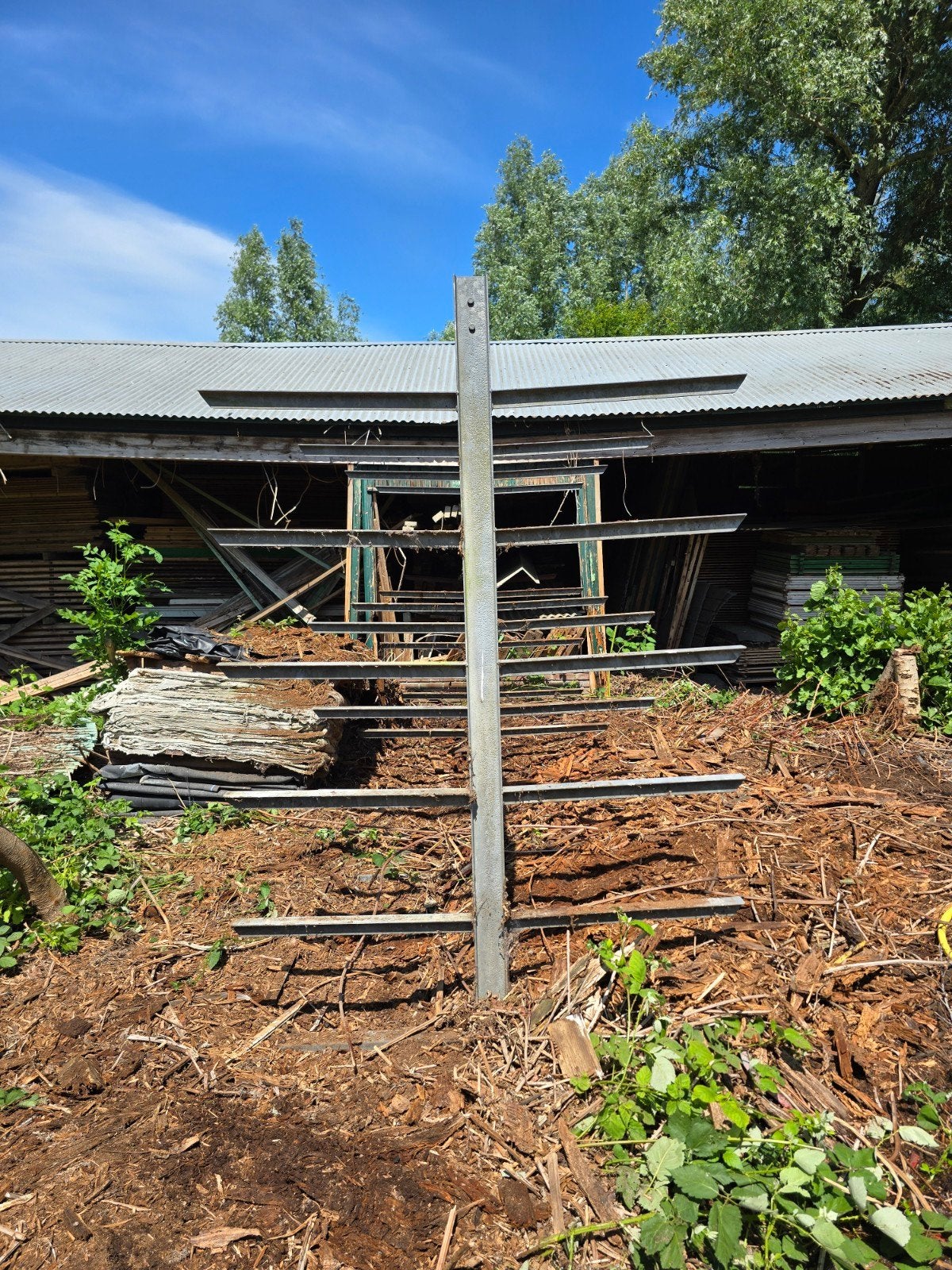 Robuust opslagrek voor zware materialen (hout, staal), Ophalen