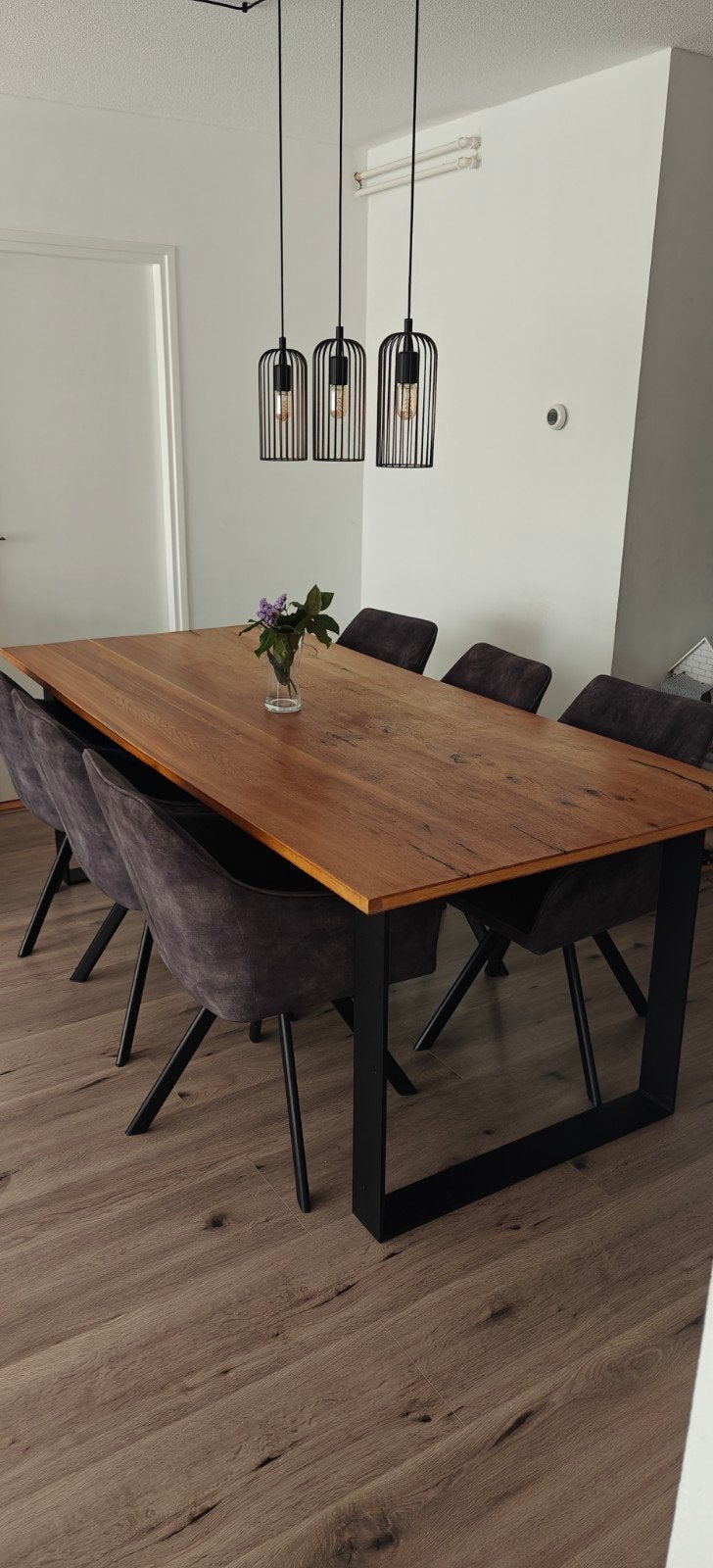Gossens Eettafel 220x100 - Robuust Hout & Zwart Onderstel, Huis en Inrichting, Tafels | Eettafels, Ophalen