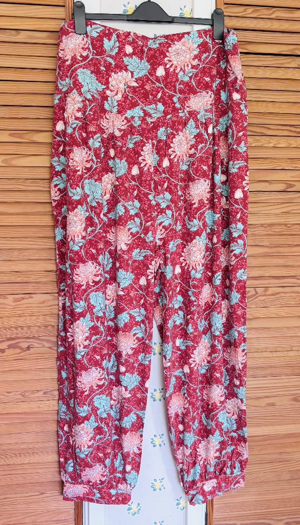 Bon Prix rood-bruin multi jersey harem broek 52/54 NIEUW, Kleding | Dames, Broeken en Pantalons, Maat 46/48 (XL) of groter, Nieuw