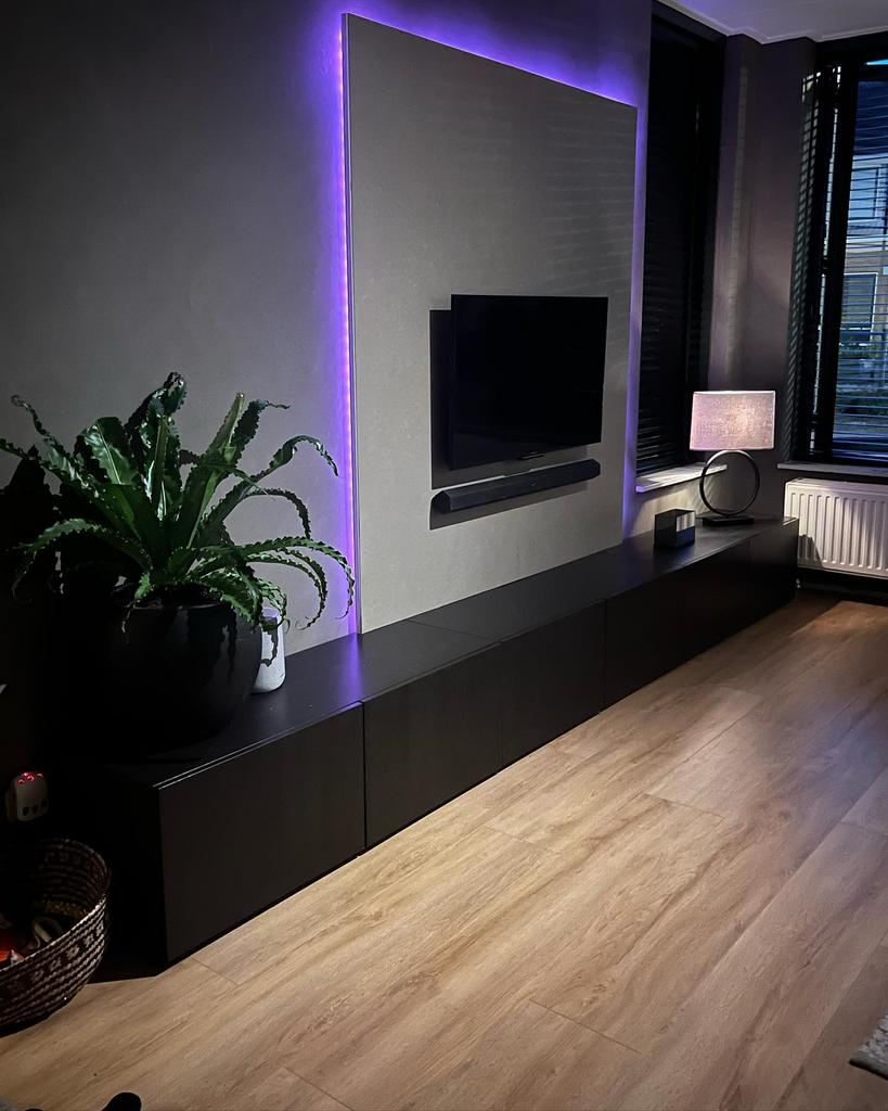 Ikea besta tv meubel 3 stuks zwart bruin, Huis en Inrichting, Ophalen, 100 tot 150 cm, Zo goed als nieuw, 25 tot 50 cm