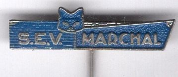 S.E.V. Marchal automaterialen blauw speldje ( F_038), Verzamelen, Verzenden, Zo goed als nieuw, Transport, Speldje of Pin
