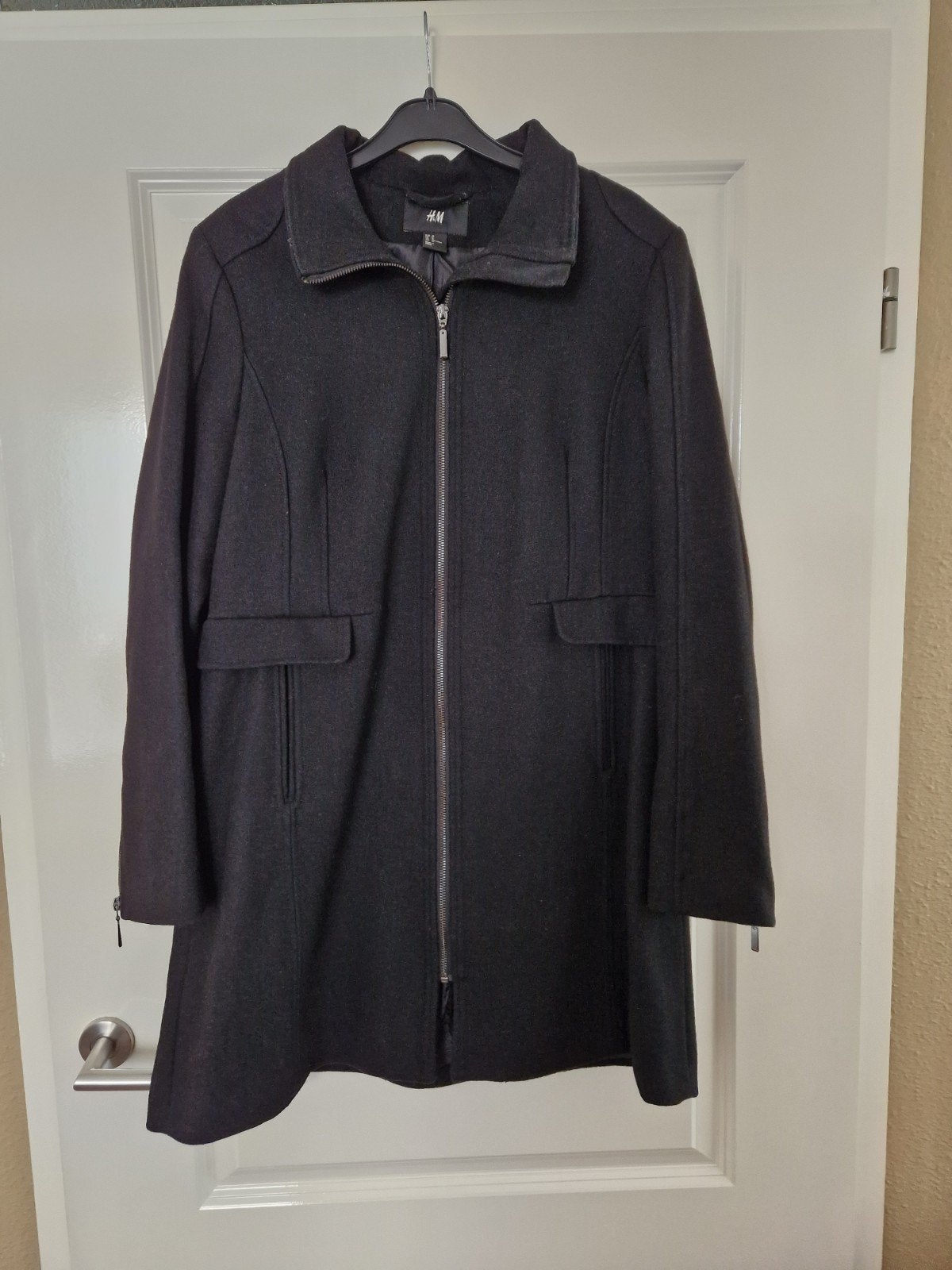 Winterjas zwart met rits maat 44 H&M, H&M, Zwart, Maat 42/44 (L), Ophalen of Verzenden
