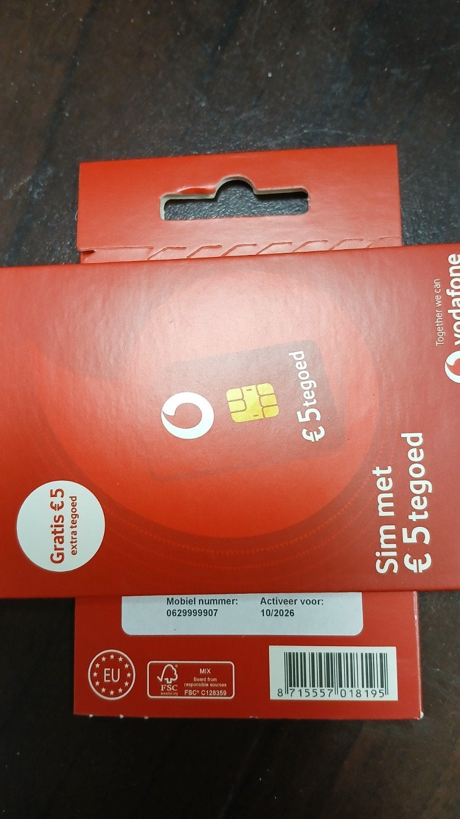 0629999907 MOOI NUMMER VODAFONE PREPAID SIMKAART NUMMER, Ophalen of Verzenden, Nieuw, Vodafone, Simkaart