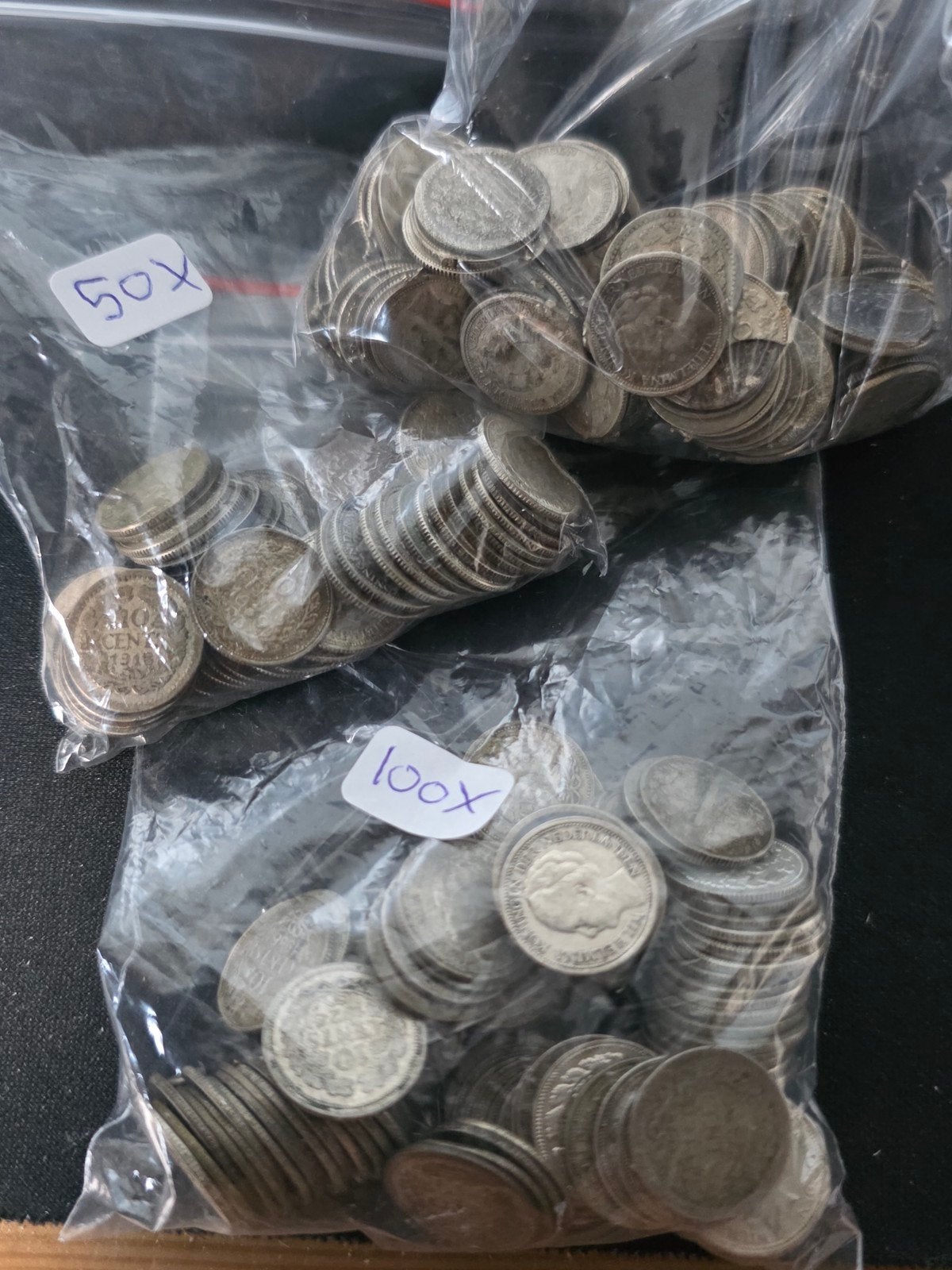 250x 10 cent wilhelmina Nederland zilver, Verzenden, Zilver