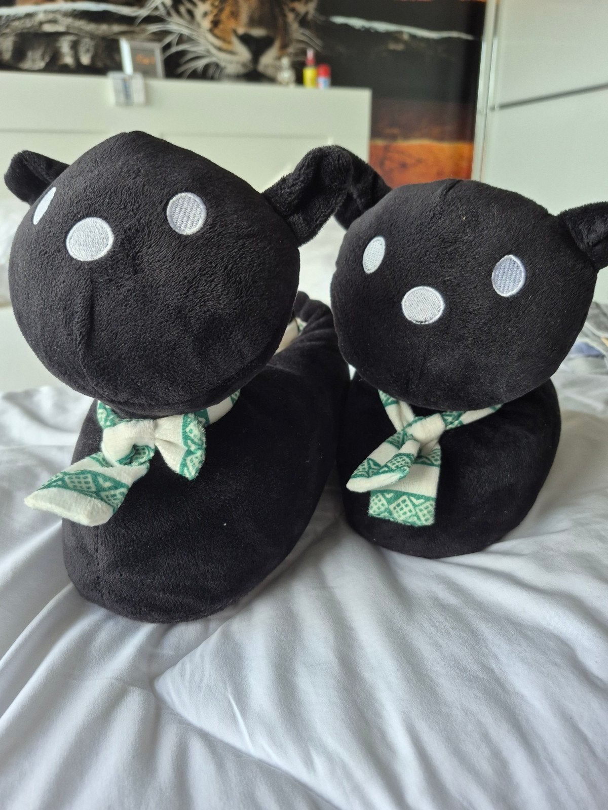 Leuke zwarte katten pantoffels, maat 39, Kleding | Dames, Ophalen, Gedragen, Zwart, Pantoffels of Sloffen
