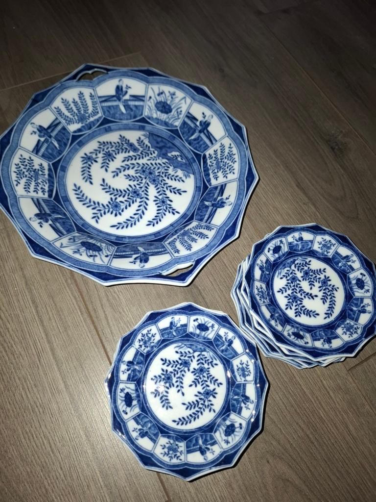 Mosa Maastricht Lange Lijs Servies Set - Antiek Blauw-Wit, Antiek en Kunst, Ophalen of Verzenden