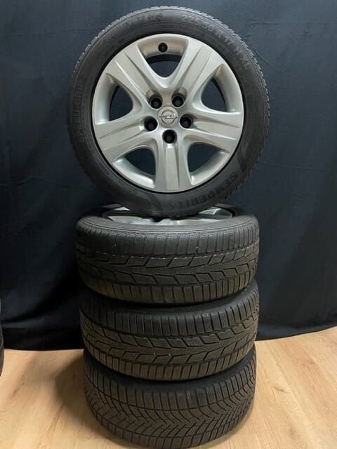 Originele Opel Design Velgenset 17inch+ Semperit Winterbande, Ophalen, Gebruikt, -, -