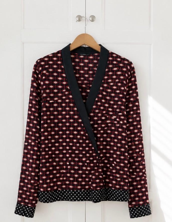 ZARA wikkel blouse zwart rood nieuw XS-S, Nieuw, Ophalen of Verzenden, Maat 34 (XS) of kleiner, Zara Basic