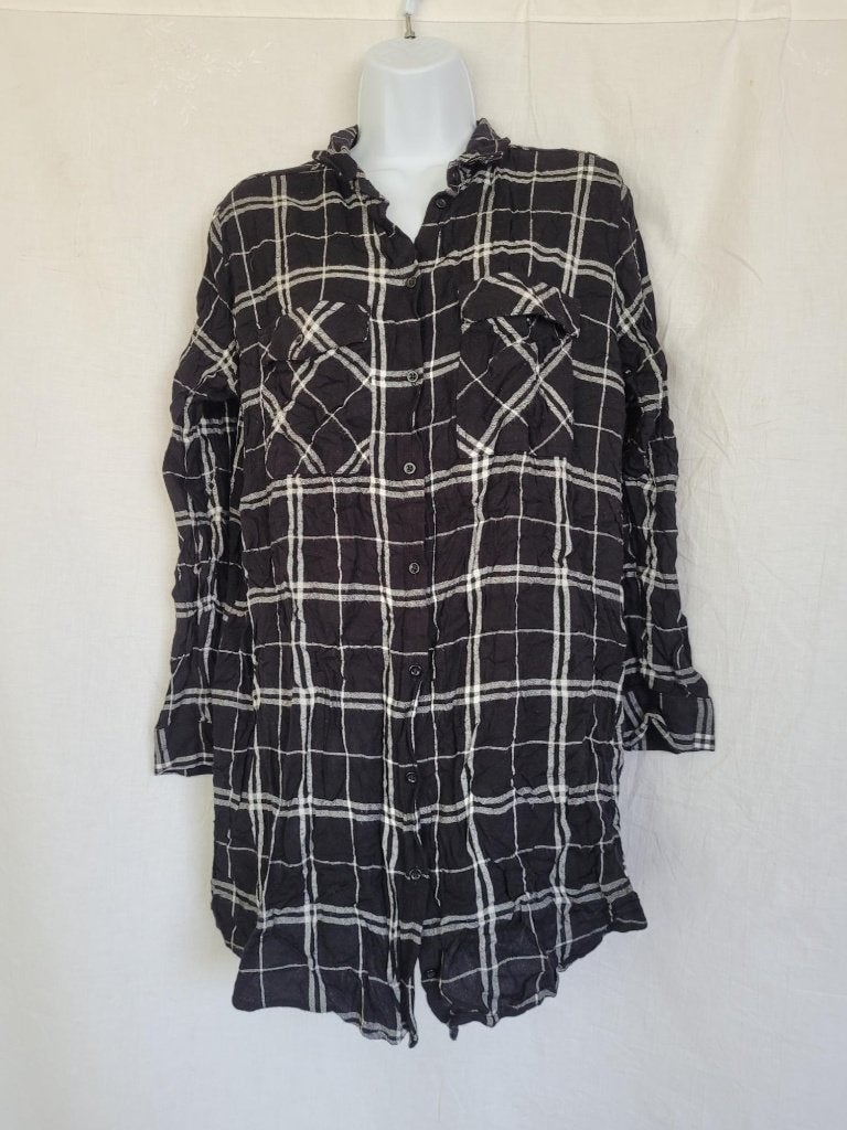 Leuke zwart-wit geruite blouse 100% viscose mt 44 Divided, Kleding | Dames, Blouses en Tunieken, Zo goed als nieuw, Maat 42/44 (L)